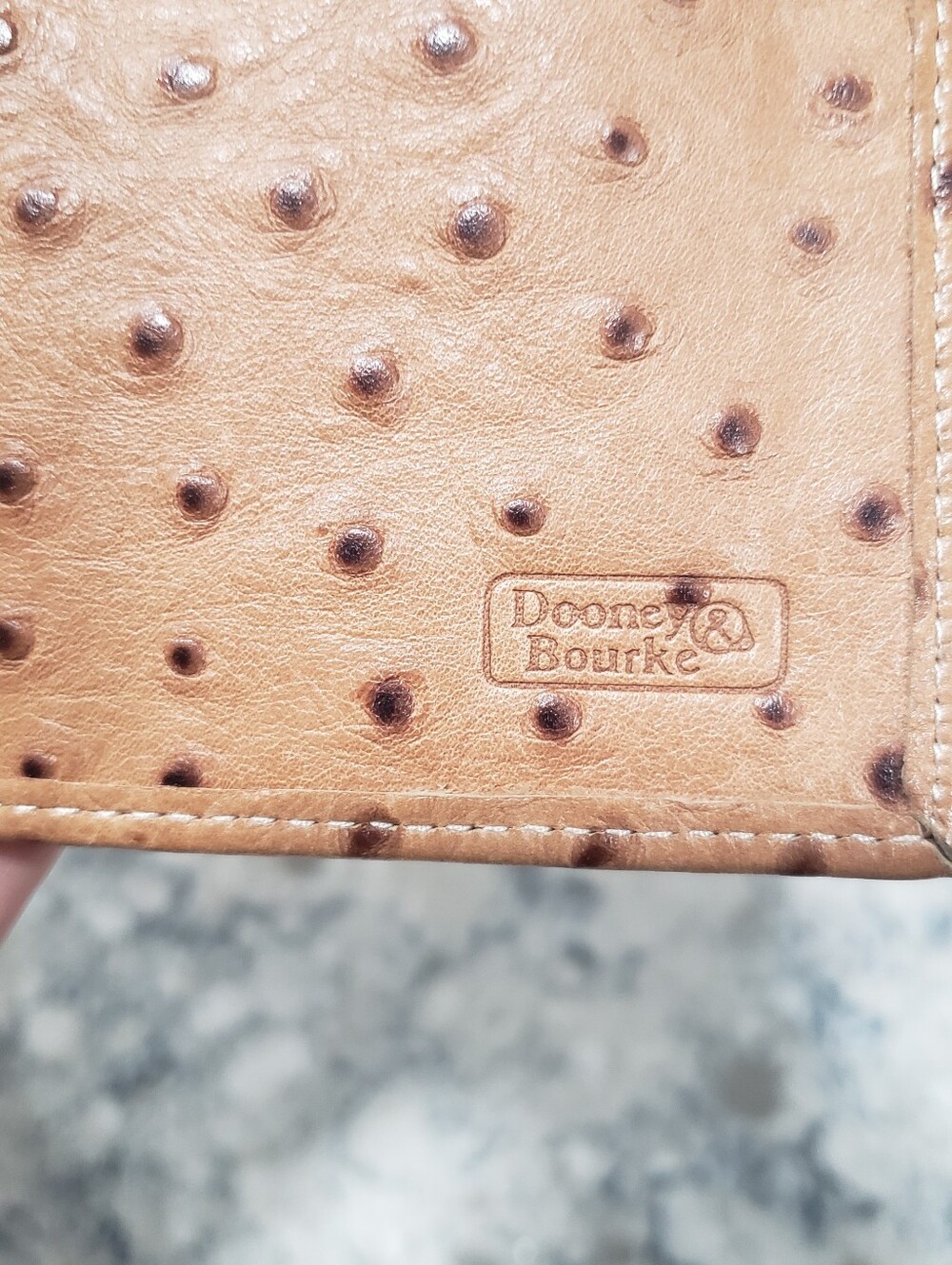DOONEY & BOURKE Ostrich Embossed Leather Shoulder Satchel Set In Peanut - Picture 6 of 16